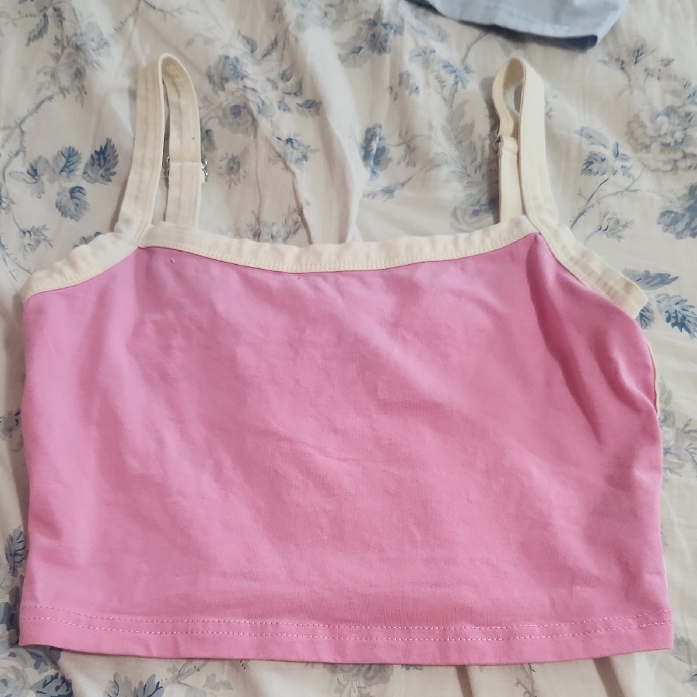 Pink and Cream Women's Top